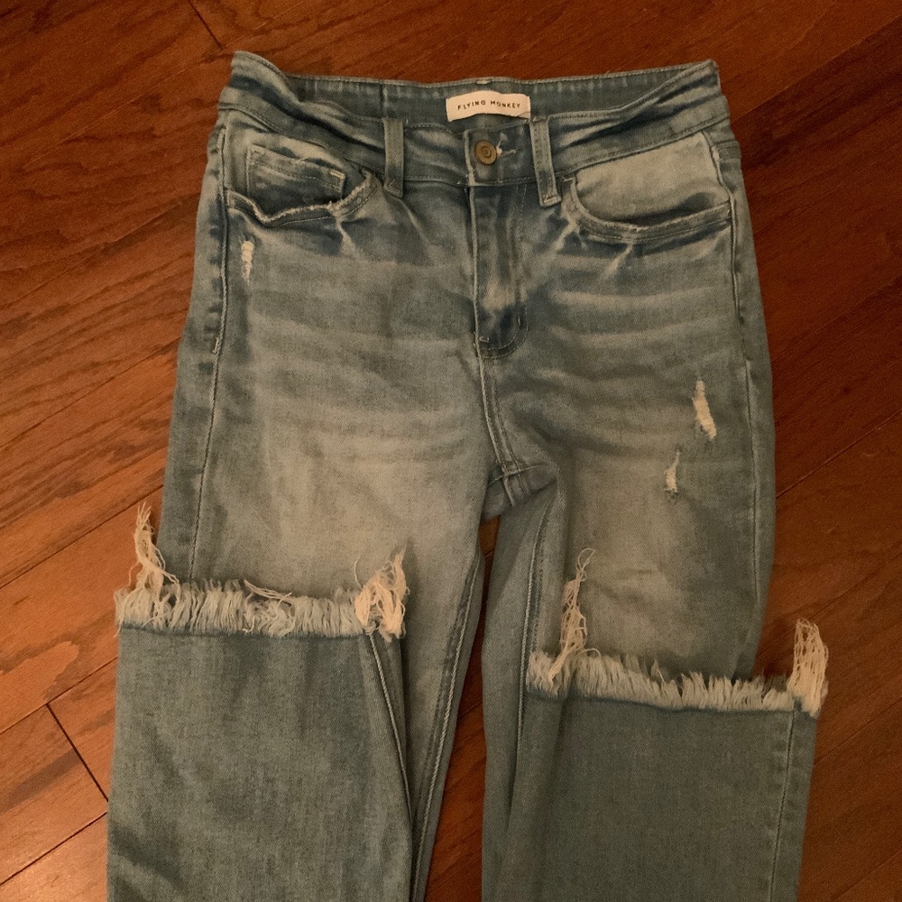 cropped bell bottom jeans